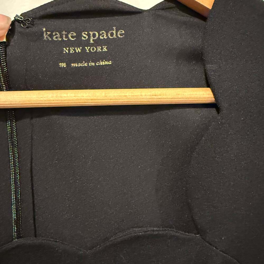 Kate Spade Scalloped Neck Little Black Cocktail Dress Size Small